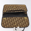 Christian Dior Trotter Canvas Shoulder Bag Brown Gold Auth 126371-10