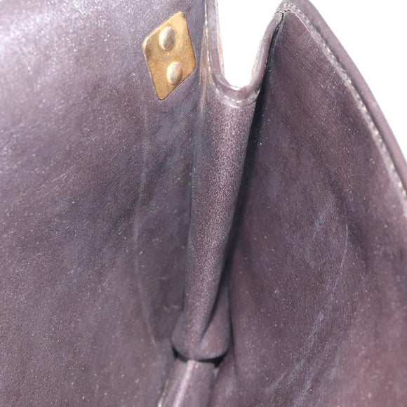 Christian Dior Trotter Canvas Shoulder Bag Brown Gold Auth 126371