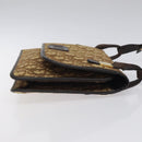 Christian Dior Trotter Canvas Shoulder Bag Brown Gold Auth 126371-3