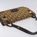 Christian Dior Trotter Canvas Shoulder Bag Brown Gold Auth 126371-6