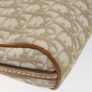 Christian Dior Trotter Canvas Romantic Bag PVC Beige Silver Auth 126372A-16