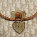 Christian Dior Trotter Canvas Romantic Bag PVC Beige Silver Auth 126372-17