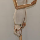 Christian Dior Trotter Canvas Romantic Bag PVC Beige Silver Auth 126372A-22