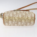 Christian Dior Trotter Canvas Romantic Bag PVC Beige Silver Auth 126372-5