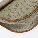 Christian Dior Honeycomb Canvas Shoulder Bag PVC Beige Gold Auth 126373-14