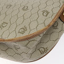 Christian Dior Honeycomb Canvas Shoulder Bag PVC Beige Gold Auth 126373-15
