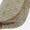 Christian Dior Honeycomb Canvas Shoulder Bag PVC Beige Gold Auth 126373-16