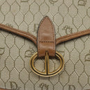 Christian Dior Honeycomb Canvas Shoulder Bag PVC Beige Gold Auth 126373-17