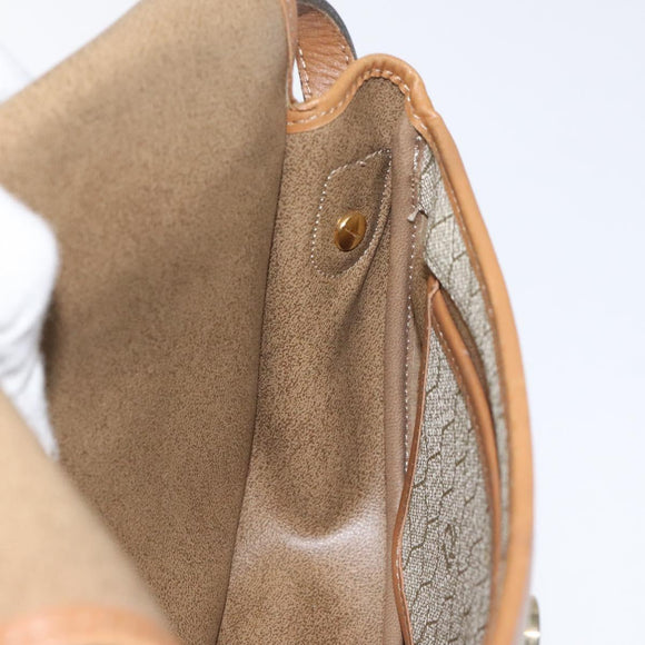 Christian Dior Honeycomb Canvas Shoulder Bag PVC Beige Gold Auth 126373