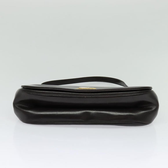 Christian Dior Shoulder Bag Leather Brown Gold Auth 126374