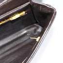 Christian Dior Shoulder Bag Leather Brown Gold Auth 126374-20