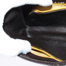 Christian Dior Shoulder Bag Leather Brown Gold Auth 126374-21