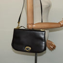 Christian Dior Shoulder Bag Leather Brown Gold Auth 126374-23