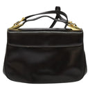 Christian Dior Shoulder Bag Leather Brown Gold Auth 126374-2