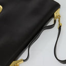 Christian Dior Shoulder Bag Leather Brown Gold Auth 126374-6