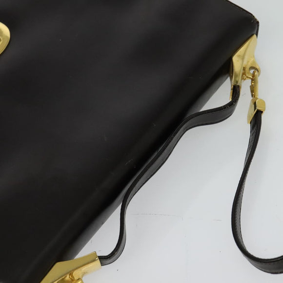 Christian Dior Shoulder Bag Leather Brown Gold Auth 126374