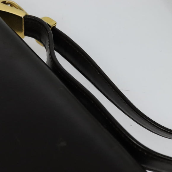 Christian Dior Shoulder Bag Leather Brown Gold Auth 126374