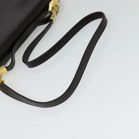 Christian Dior Shoulder Bag Leather Brown Gold Auth 126374