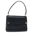 Christian Dior Shoulder Bag Leather Navy Gold Auth 126375-1