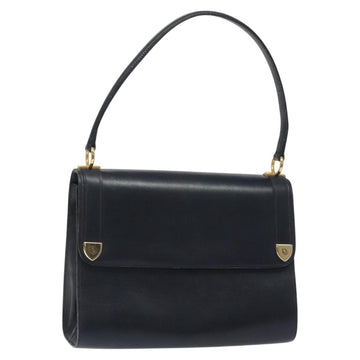 Christian Dior Shoulder Bag Leather Navy Gold Auth 126375