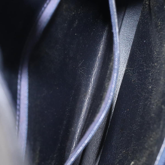 Christian Dior Shoulder Bag Leather Navy Gold Auth 126375