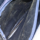 Christian Dior Shoulder Bag Leather Navy Gold Auth 126375-12