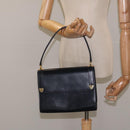 Christian Dior Shoulder Bag Leather Navy Gold Auth 126375-23