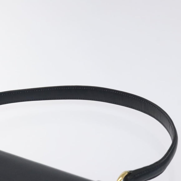 Christian Dior Shoulder Bag Leather Navy Gold Auth 126375