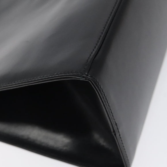 Salvatore Ferragamo Gancini Chain Shoulder Bag Leather Black Gold Auth 126376