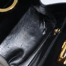 Salvatore Ferragamo Gancini Chain Shoulder Bag Leather Black Gold Auth 126376-10