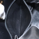 Salvatore Ferragamo Gancini Chain Shoulder Bag Leather Black Gold Auth 126376-11