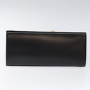 Salvatore Ferragamo Gancini Chain Shoulder Bag Leather Black Gold Auth 126376-5