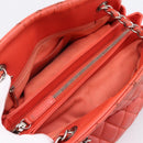 CHANEL Matelasse Chain Shoulder Bag Caviar Skin Orange Silver CC Auth 126379-18