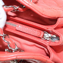 CHANEL Matelasse Chain Shoulder Bag Caviar Skin Orange Silver CC Auth 126379-19