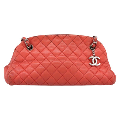 CHANEL Matelasse Chain Shoulder Bag Caviar Skin Orange Silver CC Auth 126379 - 0