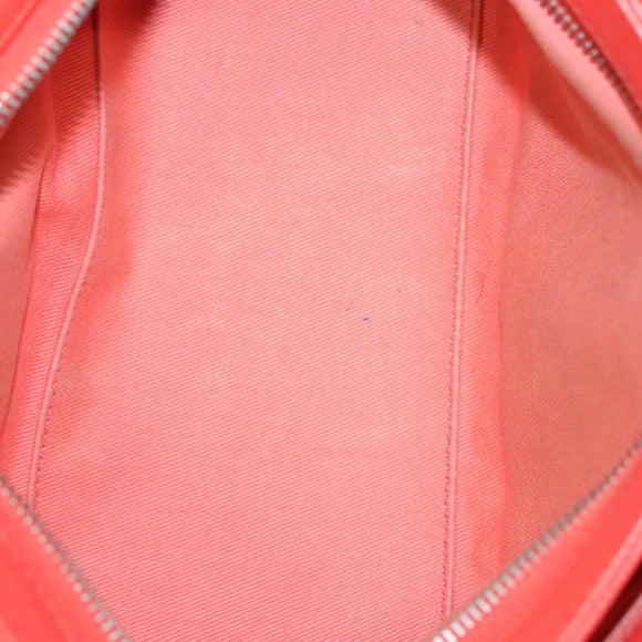 CHANEL Matelasse Chain Shoulder Bag Caviar Skin Orange Silver CC Auth 126379