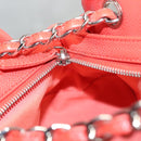 CHANEL Matelasse Chain Shoulder Bag Caviar Skin Orange Silver CC Auth 126379-22