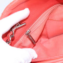 CHANEL Matelasse Chain Shoulder Bag Caviar Skin Orange Silver CC Auth 126379-23
