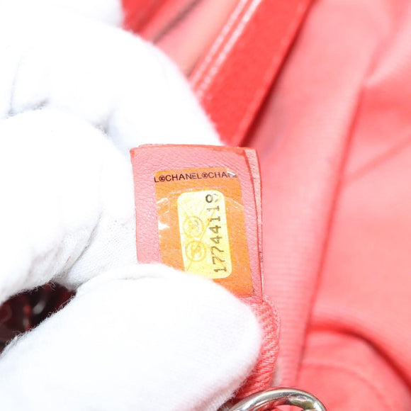 CHANEL Matelasse Chain Shoulder Bag Caviar Skin Orange Silver CC Auth 126379