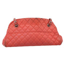 CHANEL Matelasse Chain Shoulder Bag Caviar Skin Orange Silver CC Auth 126379-3