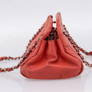 CHANEL Matelasse Chain Shoulder Bag Caviar Skin Orange Silver CC Auth 126379-4