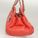 CHANEL Matelasse Chain Shoulder Bag Caviar Skin Orange Silver CC Auth 126379-5