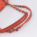 CHANEL Matelasse Chain Shoulder Bag Caviar Skin Orange Silver CC Auth 126379-9