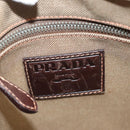 PRADA Shoulder Bag Canvas Brown Gold Auth 126381-10