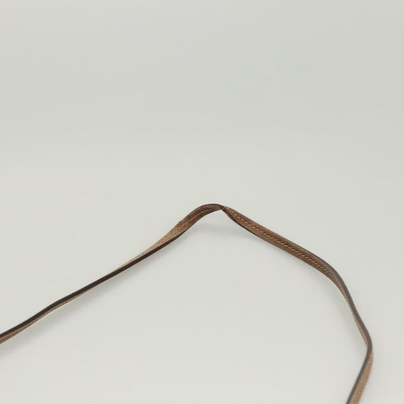 PRADA Shoulder Bag Canvas Brown Gold Auth 126381