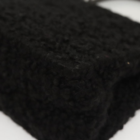 Salvatore Ferragamo Gancini Hand Bag Wool 2way Black Auth 126395