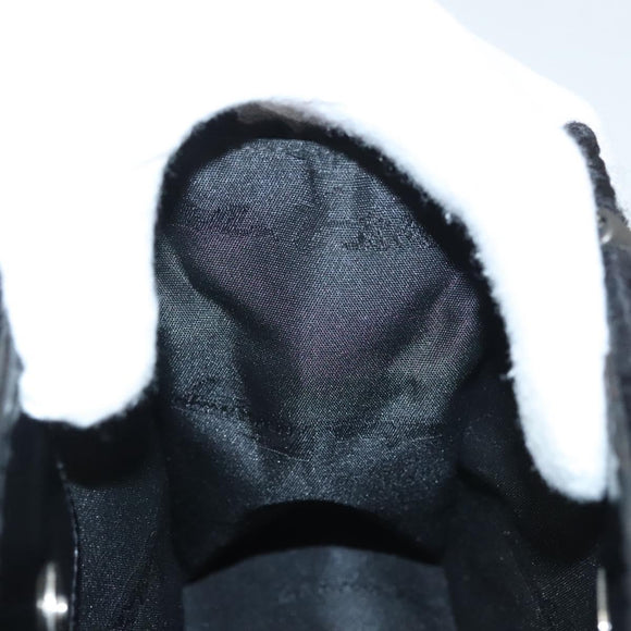 Salvatore Ferragamo Gancini Hand Bag Wool 2way Black Auth 126395