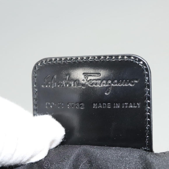 Salvatore Ferragamo Gancini Hand Bag Wool 2way Black Auth 126395