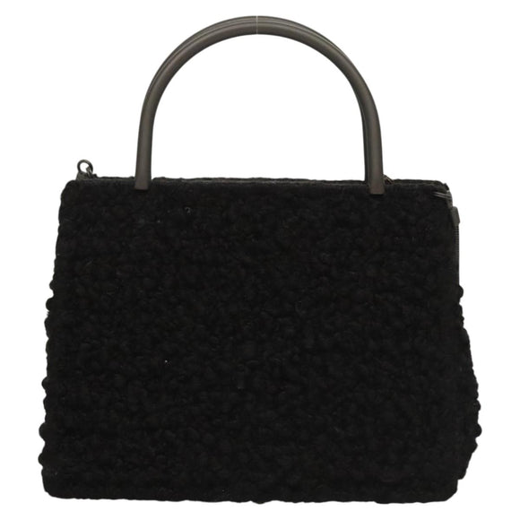 Salvatore Ferragamo Gancini Hand Bag Wool 2way Black Auth 126395