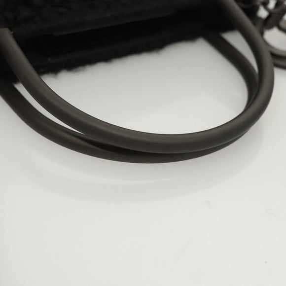 Salvatore Ferragamo Gancini Hand Bag Wool 2way Black Auth 126395